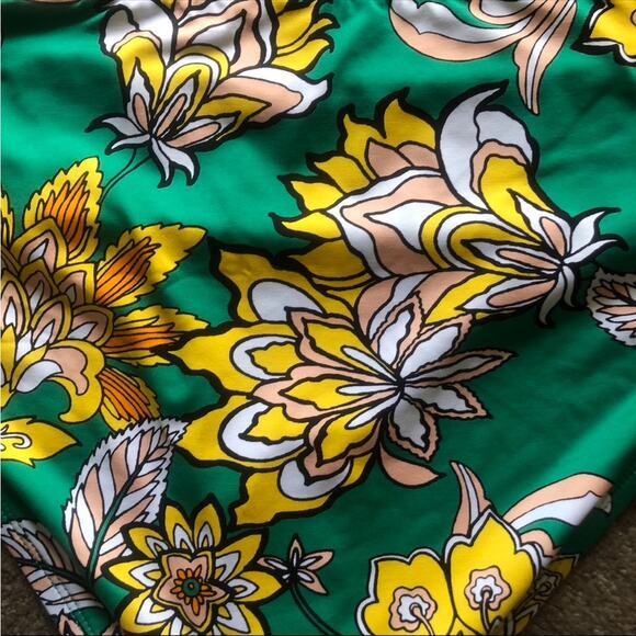 Gibson Latimer NWT Side Cinched Drawstring Green Yellow Tan White Floral Prt XL - Picture 6 of 10